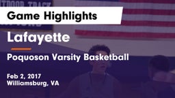 Lafayette  vs Poquoson Varsity Basketball Game Highlights - Feb 2, 2017