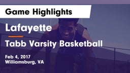 Lafayette  vs Tabb Varsity Basketball Game Highlights - Feb 4, 2017