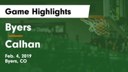 Byers  vs Calhan  Game Highlights - Feb. 4, 2019