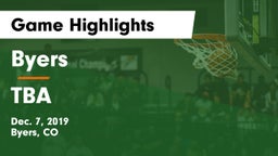 Byers  vs TBA Game Highlights - Dec. 7, 2019