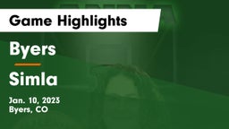 Byers  vs Simla  Game Highlights - Jan. 10, 2023