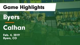 Byers  vs Calhan  Game Highlights - Feb. 4, 2019