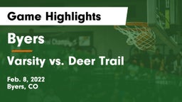 Byers  vs Varsity vs. Deer Trail Game Highlights - Feb. 8, 2022
