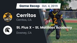 Recap: Cerritos  vs. St. Pius X - St. Matthias Academy 2019