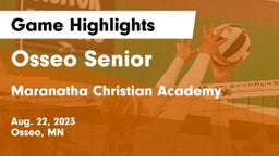 Osseo Senior  vs Maranatha Christian Academy Game Highlights - Aug. 22, 2023