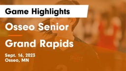 Osseo Senior  vs Grand Rapids  Game Highlights - Sept. 16, 2023