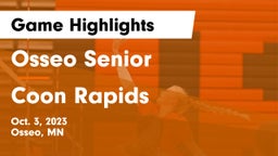 Osseo Senior  vs Coon Rapids  Game Highlights - Oct. 3, 2023
