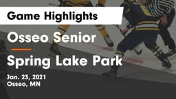 Osseo Senior  vs Spring Lake Park  Game Highlights - Jan. 23, 2021