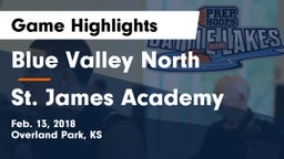 Blue Valley North  vs St. James Academy  Game Highlights - Feb. 13, 2018