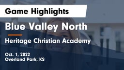 Blue Valley North  vs Heritage Christian Academy Game Highlights - Oct. 1, 2022