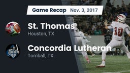 Recap: St. Thomas  vs. Concordia Lutheran  2017