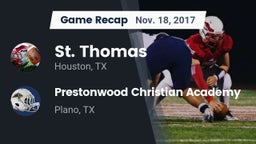 Recap: St. Thomas  vs. Prestonwood Christian Academy 2017