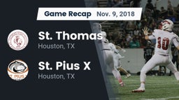 Recap: St. Thomas  vs. St. Pius X  2018