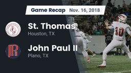 Recap: St. Thomas  vs. John Paul II  2018