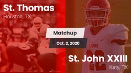 Matchup: St. Thomas High vs. St. John XXIII  2020