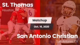 Matchup: St. Thomas High vs. San Antonio Christian  2020