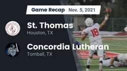 Recap: St. Thomas  vs. Concordia Lutheran  2021