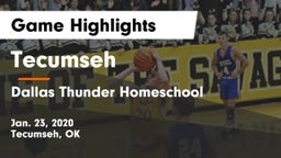 Tecumseh  vs Dallas Thunder Homeschool  Game Highlights - Jan. 23, 2020