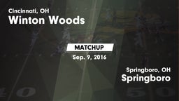 Matchup: Winton Woods High vs. Springboro  2016