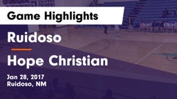 Ruidoso  vs Hope Christian  Game Highlights - Jan 28, 2017