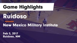 Ruidoso  vs New Mexico Military Institute Game Highlights - Feb 3, 2017