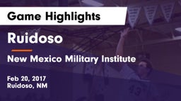 Ruidoso  vs New Mexico Military Institute Game Highlights - Feb 20, 2017