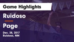 Ruidoso  vs Page  Game Highlights - Dec. 28, 2017