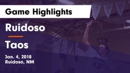 Ruidoso  vs Taos  Game Highlights - Jan. 4, 2018