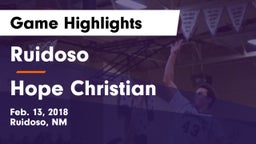Ruidoso  vs Hope Christian  Game Highlights - Feb. 13, 2018