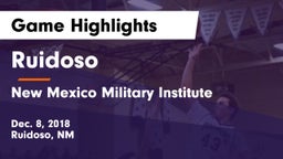 Ruidoso  vs New Mexico Military Institute Game Highlights - Dec. 8, 2018