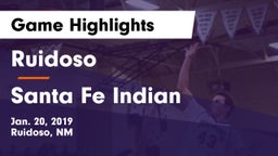 Ruidoso  vs Santa Fe Indian  Game Highlights - Jan. 20, 2019