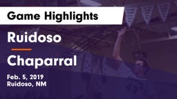 Ruidoso  vs Chaparral Game Highlights - Feb. 5, 2019