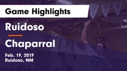 Ruidoso  vs Chaparral Game Highlights - Feb. 19, 2019