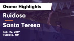 Ruidoso  vs Santa Teresa Game Highlights - Feb. 22, 2019