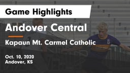 Andover Central  vs Kapaun Mt. Carmel Catholic  Game Highlights - Oct. 10, 2020