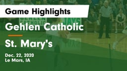 Gehlen Catholic  vs St. Mary's  Game Highlights - Dec. 22, 2020