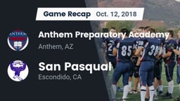 Recap: Anthem Preparatory Academy vs. San Pasqual  2018