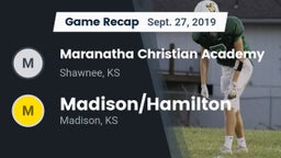 Recap: Maranatha Christian Academy vs. Madison/Hamilton  2019