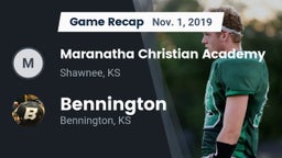 Recap: Maranatha Christian Academy vs. Bennington  2019