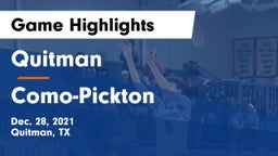 Quitman  vs Como-Pickton  Game Highlights - Dec. 28, 2021