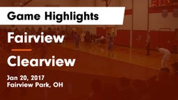 Fairview  vs Clearview  Game Highlights - Jan 20, 2017