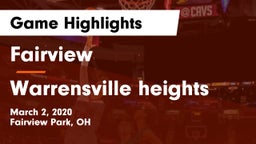 Fairview  vs Warrensville heights Game Highlights - March 2, 2020