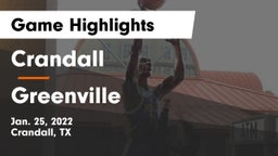 Crandall  vs Greenville  Game Highlights - Jan. 25, 2022
