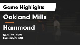 Oakland Mills  vs Hammond Game Highlights - Sept. 26, 2023
