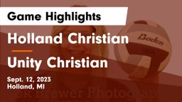 Holland Christian vs Unity Christian Game Highlights - Sept. 12, 2023
