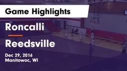Roncalli  vs Reedsville  Game Highlights - Dec 29, 2016