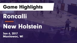 Roncalli  vs New Holstein  Game Highlights - Jan 6, 2017