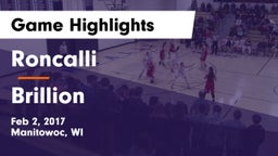 Roncalli  vs Brillion  Game Highlights - Feb 2, 2017