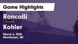 Roncalli  vs Kohler Game Highlights - March 6, 2020