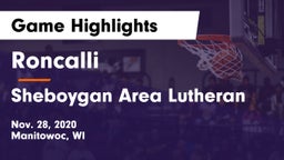 Roncalli  vs Sheboygan Area Lutheran  Game Highlights - Nov. 28, 2020